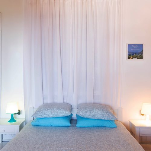 Bedroom area - Double bed Lookout Studio in Skopelos town
